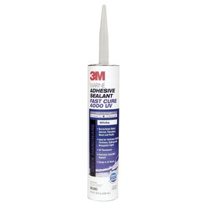 3M 4000 UV Fast Cure Polyether Adhesive/Sealant, White, 10 oz. Cartridge