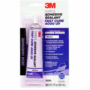 3M 4000 UV Polyether Adhesive Sealant, White, 3 oz. Tube