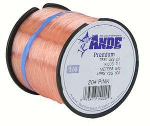 Ande Premium Mono 1/4 Lb. Spool 20 Lb. Test Pink