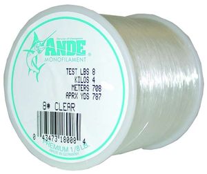 Ande Premium Mono 1/8 Lb. Spool 8 Lb. Test Clear