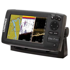 Lowrance Elite-7 HDI Combo Fishfinder / Charplotter, 83/200 + 455/800 HDI + Gold Pkg