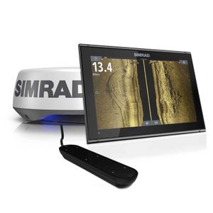 Simrad GO12 XSE Fishfinder/Chartpotter Combo with C-MAP Charts, Active Imaging 3-in-1 Transducer and HALO 20+ Radar Bundle